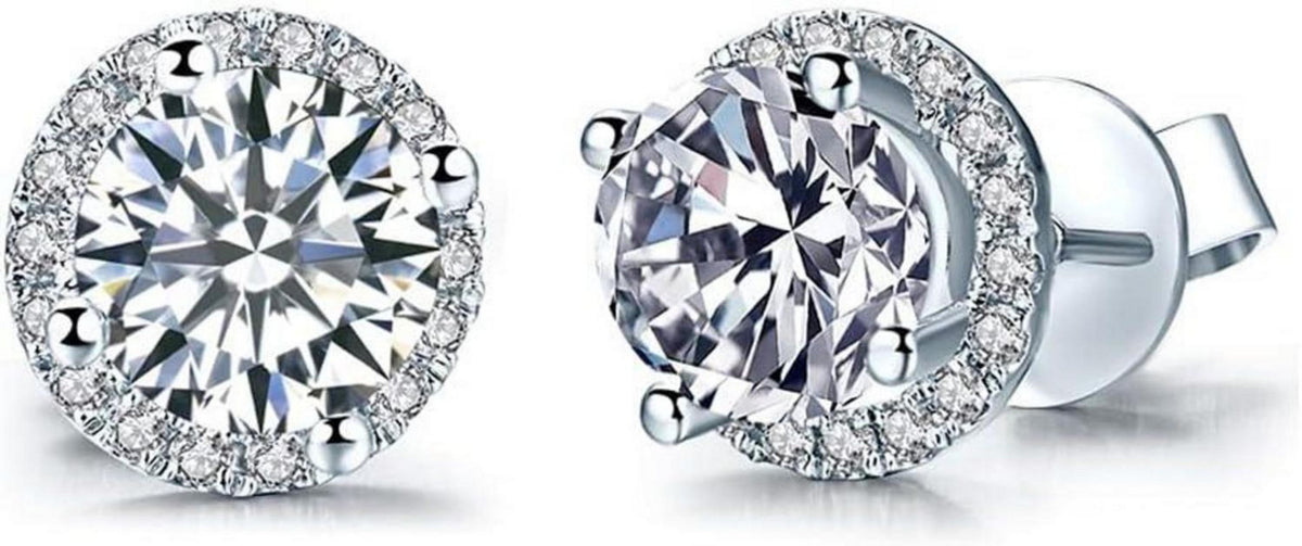 Cubic Zirconia Damenohrringe Silber Ohrstecker Design