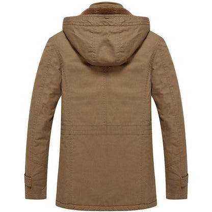 Herren Winterjacke Khaki Gefüttert Militärstil Lässig XXL