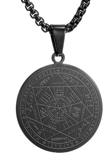Medaille Talisman Siegel der 7 Erzengel Halskette Edelstahl
