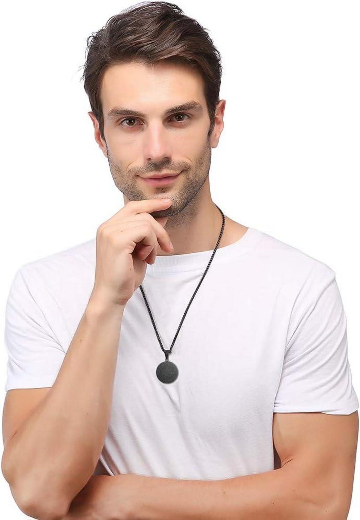 AFSTALR Herren Halskette 7 Erzengel Siegel Talisman Edelstahl Amulett