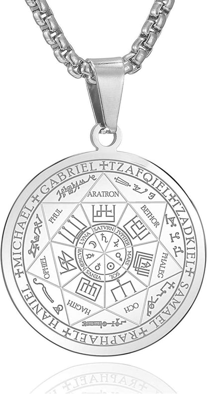 AFSTALR Halskette Herren 7 Erzengel Siegel Medaille Talisman Amulett