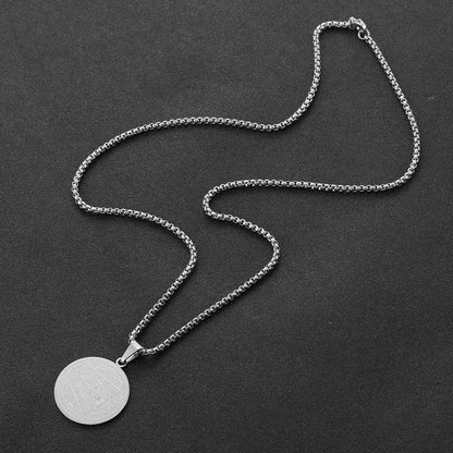 AFSTALR Talisman Halskette 7 Erzengel Siegel Medaille Edelstahl Herren Amulett