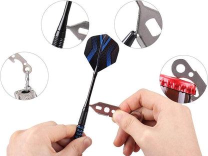 Dartpfeile Profi Set 12 Stück Aluminium Schaft 9 Flights Grün Blau