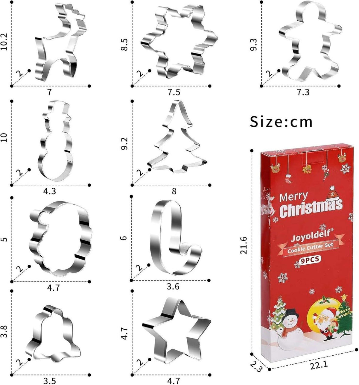 Ausstechformen Weihnachten Edelstahl Set Plätzchen Fondant