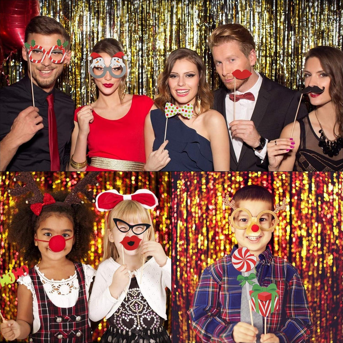 Weihnachten Foto Requisiten 49 Stück Xmas Party Zubehör Accessoires