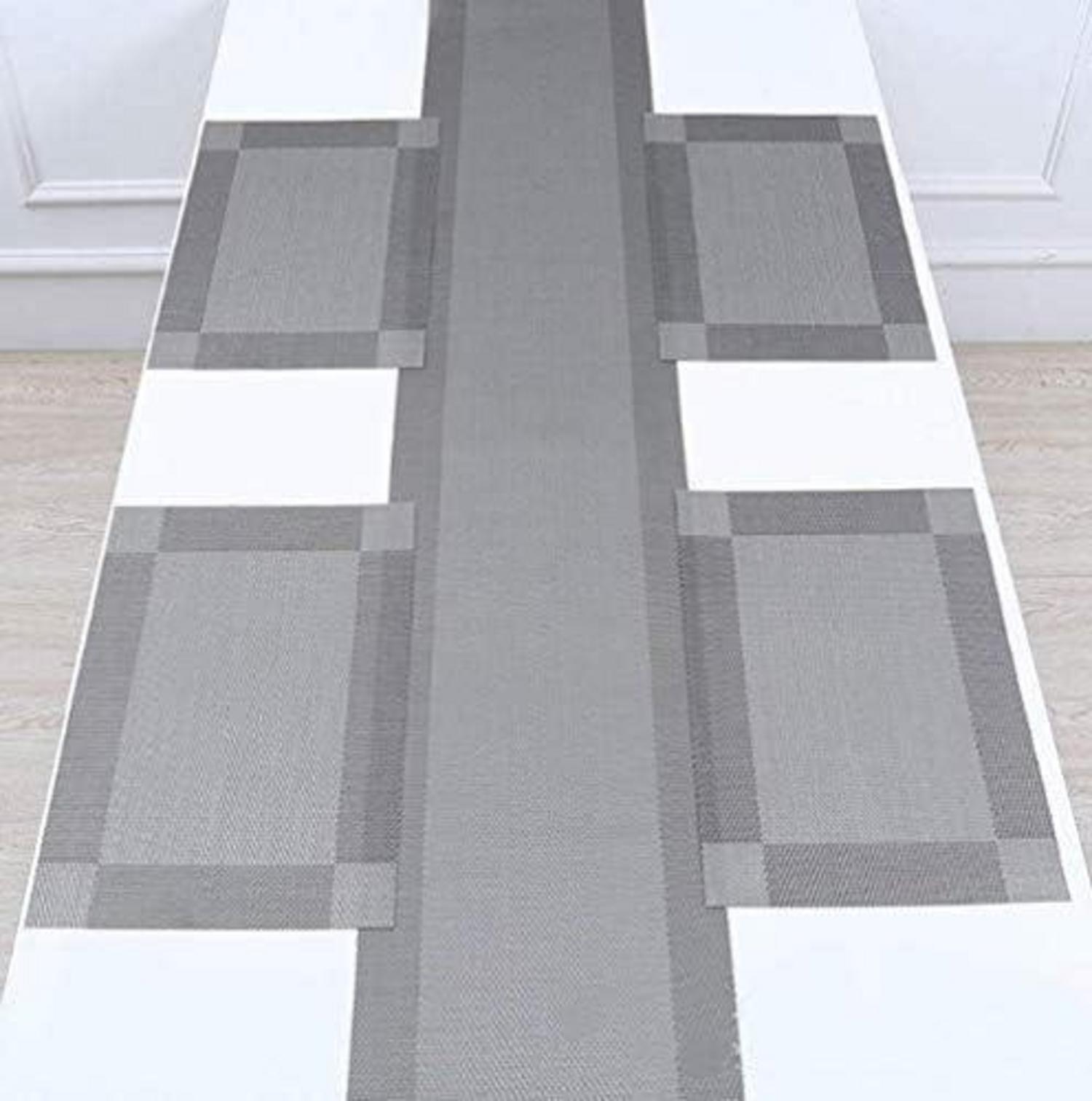Tischsets Platzsets Tischläufer Set 4-teilig 30x45cm Abwaschbar Silber