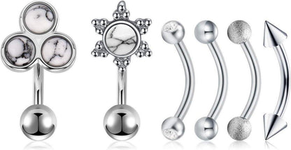 Augenbrauenpiercings 20Stk 16G Edelstahl Curved Barbell Kugel Perle