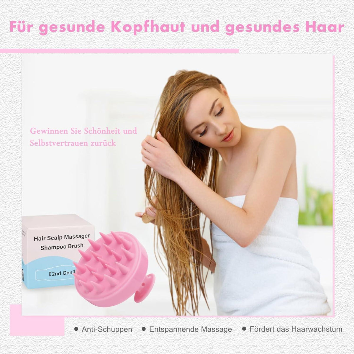 Shampoo Haarbürste für Peeling und Kopfmassage Nass Trocken