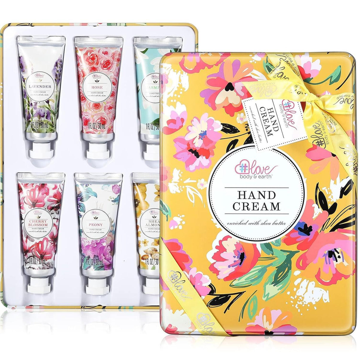 Handcreme Geschenkset 6er-Pack Reisegröße Sheabutter Glycerin - 6