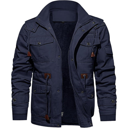 Herren Winterjacke Fleecegefüttert Marineblau | Outdoor & Arbeitsjacke