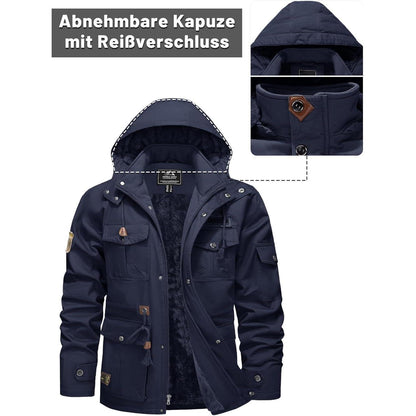 Herren Winterjacke Fleecegefüttert Marineblau | Outdoor & Arbeitsjacke
