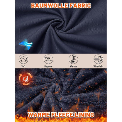 Herren Winterjacke Warm Gefüttert Militärstil Marineblau