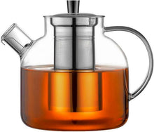 Teekanne 1500ml Borosilikat Glas Edelstahl-Sieb Teebereiter