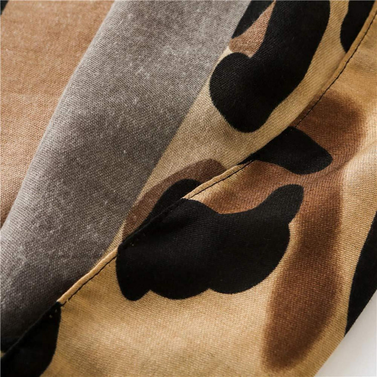Kuschelschal Damen Leopardenmuster warm, Stola Braun