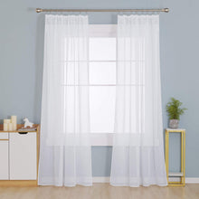 Transparente Gardinen mit Kräuselband 245x140 Weiß, 2er Set