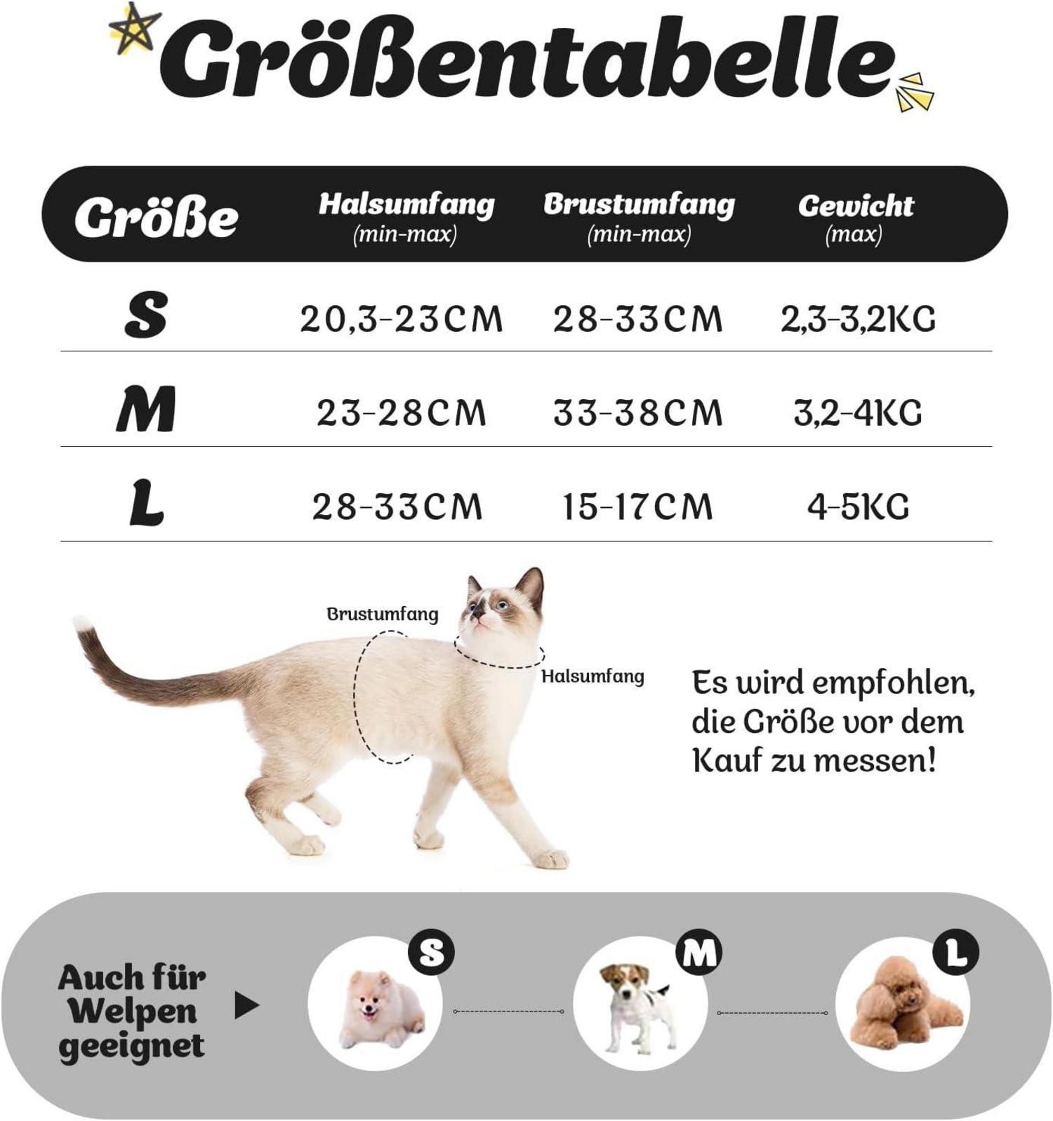 Katzengeschirr mit Leine ausbruchsicher und reflektierend Grau S
