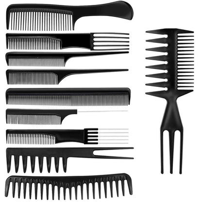 Hair Styling Kämme 10Pcs Profi Friseur Zubehör Set mit Tragbarer