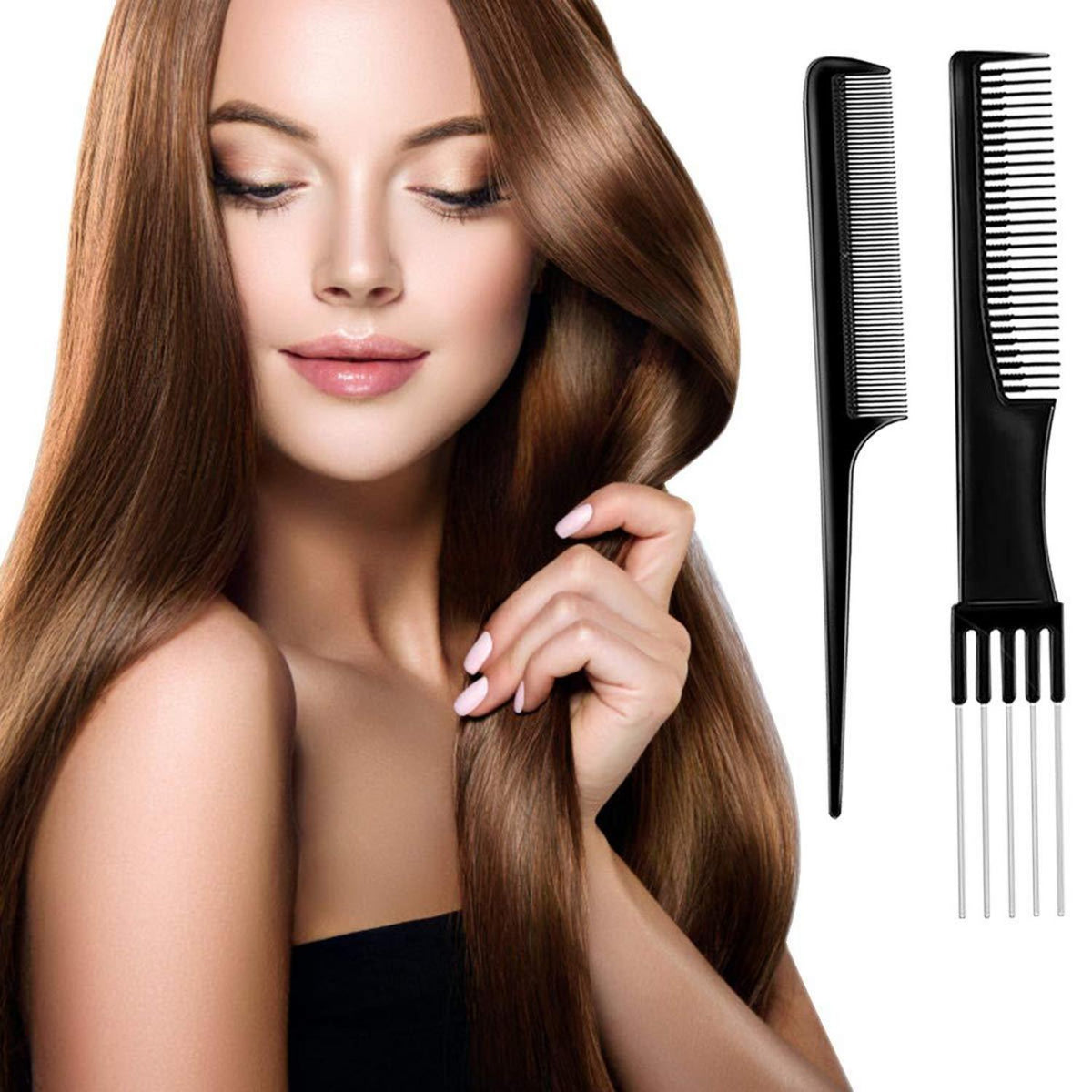 Hair Styling Kämme 10Pcs Profi Friseur Haar Zubehör Set Tragbar Tasche