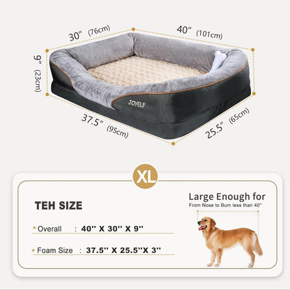 Orthopädisches Hundebett mit Memory-Schaum, abnehmbarer Bezug, XL