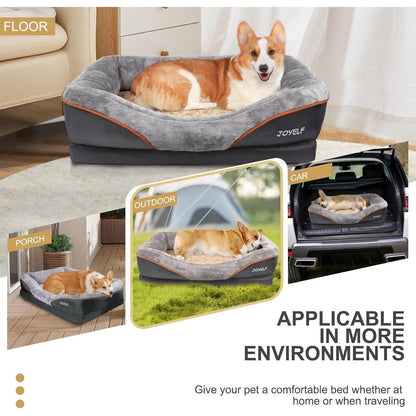 Orthopädisches Hundebett mit Memory-Schaum, abnehmbarer Bezug, XL