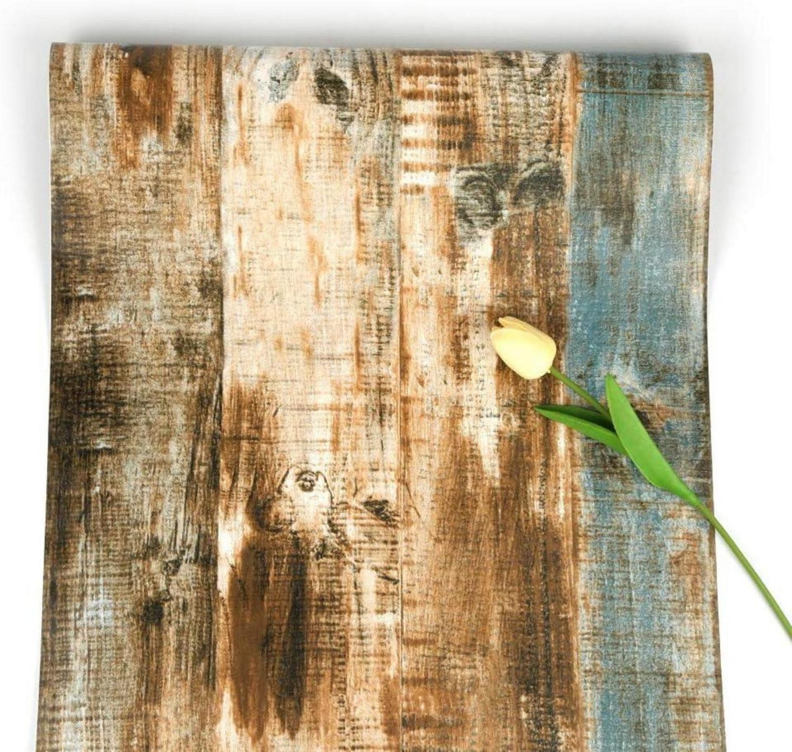 Selbstklebende Tapete Holzoptik Braun Rustikal 44.5x500cm