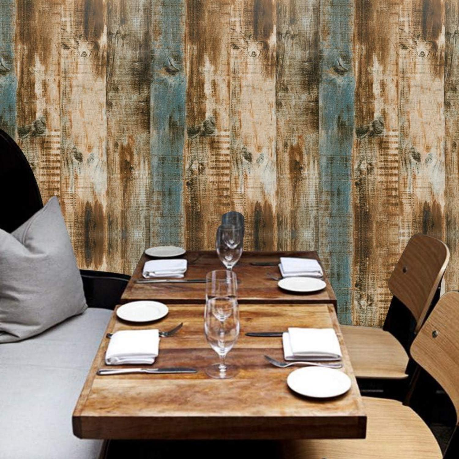 Selbstklebende Tapete Rustikal Braun Holzoptik 44.5x500cm