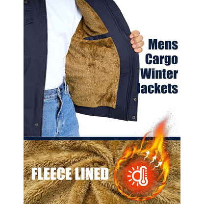 Herren Fleecejacke Winterjacke Warm & Funktional Dunkelblau 3XL