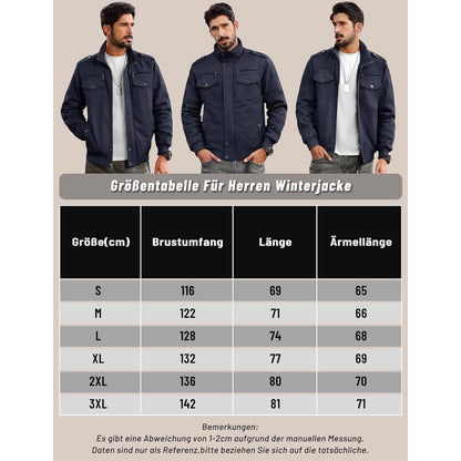 Herren Fleecejacke Winterjacke Warm & Funktional Dunkelblau 3XL