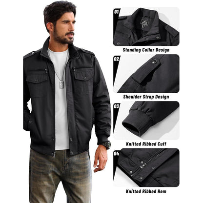 Herren Fleecejacke Winterjacke Warm & Praktisch – Schwarz