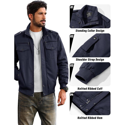 Herren Fleecejacke Winterjacke Warm & Funktional Dunkelblau XXL