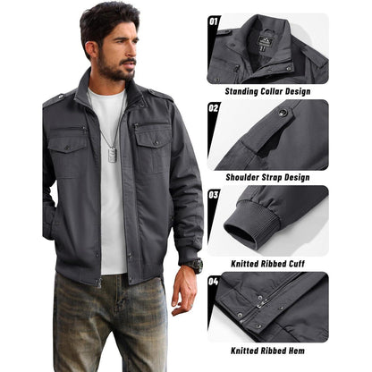 Herren Fleecejacke Winterjacke Warm & Funktional Grau