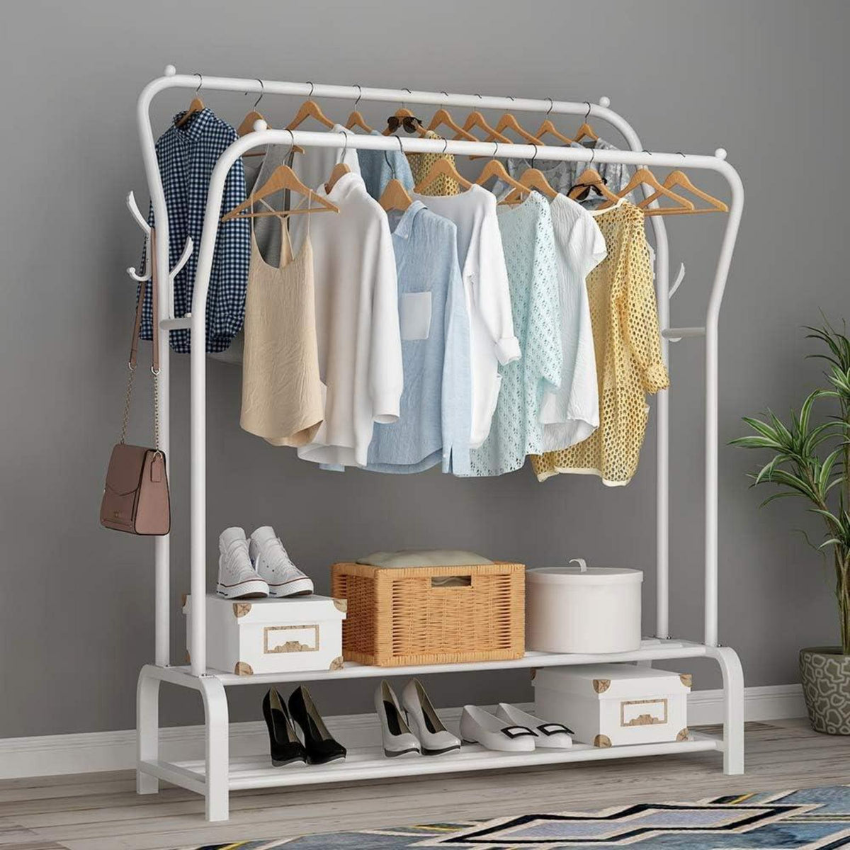 Kleiderständer Doppelruten Schlafzimmer Doppelschicht