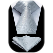 Herren Krawatten Set mit Einstecktuch Paisley Einfarbig
