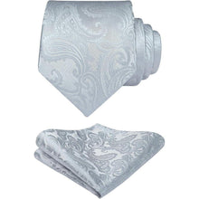 Herren Krawatten Set mit Einstecktuch Paisley Einfarbig