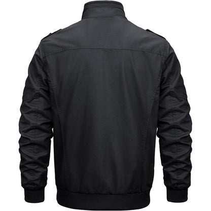 Herren Winterjacke Warm Gefüttert Fleecejacke Cargo Jacke Schwarz