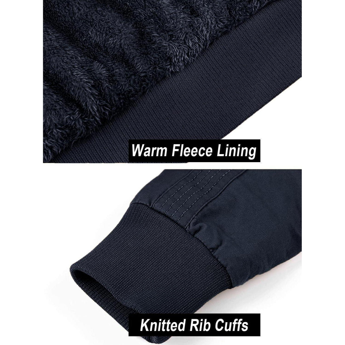 Herren Winterjacke warm gefüttert mit vielen Taschen Dunkelblau XL