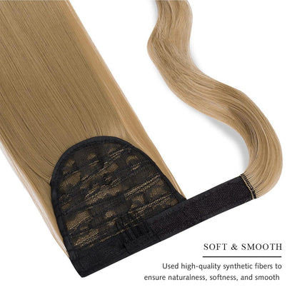 Clip in Pferdeschwanz Extension Aschblond 55 cm