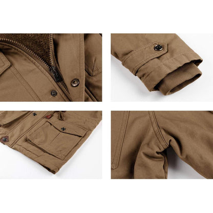 Winterparka Herren Fleecegefüttert mit Taschen & Kapuze