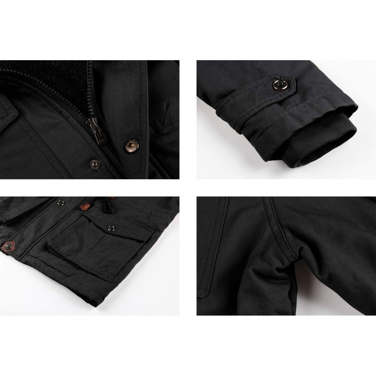 Herren Winterparka Fleecegefüttert mit Taschen & Kapuze
