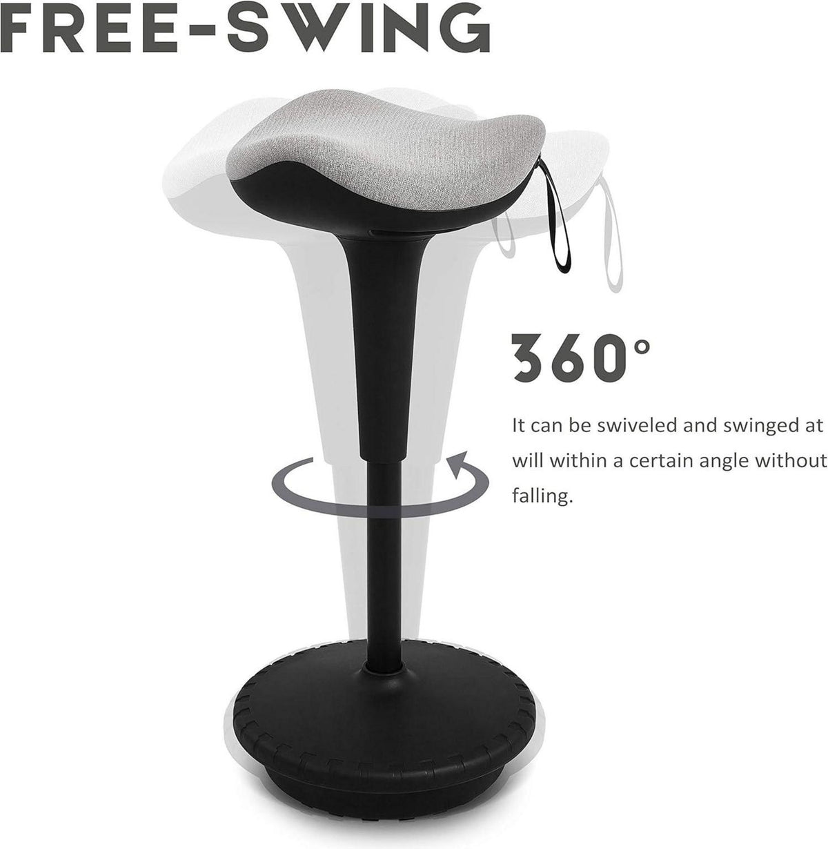 Ergonomischer Arbeitshocker Hochverstellbarer Stehhocker Sitz-Steh-Hocker Grau