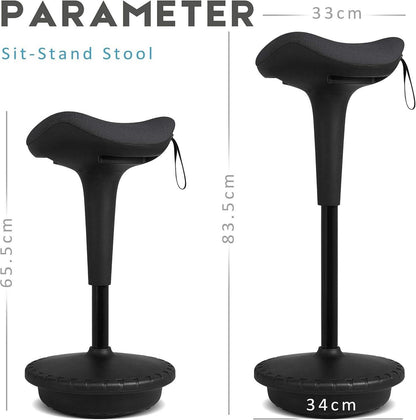Ergonomischer Hochverstellbarer Arbeitshocker Schwarz