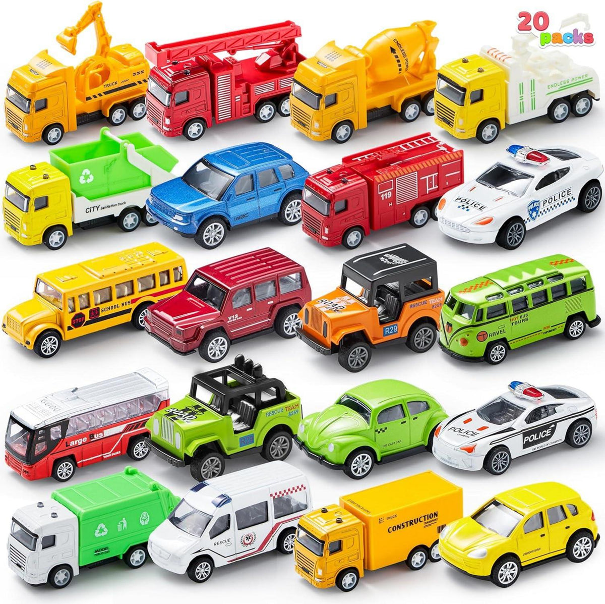 20 Stück Metall Zurückziehen Mini Die Cast Spielzeugautos Set