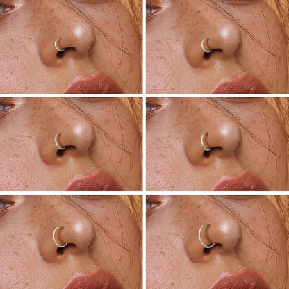 12x Edelstahl Piercing Nasen Ohr Lippe Hoop Septum Ringe 6-16MM