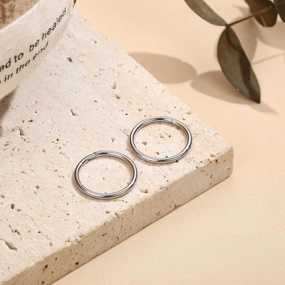 CASSIECA 12Pcs 16G Edelstahl Piercing Nasen Lippe Ohr Septum Hoop Ringe 6-16MM