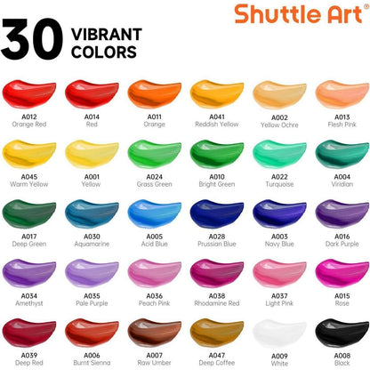 Shuttle Art 46-teiliges Acrylfarben Set mit 30