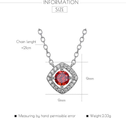 Damen Halskette 925 Sterling Silber Zirkonia Anhänger