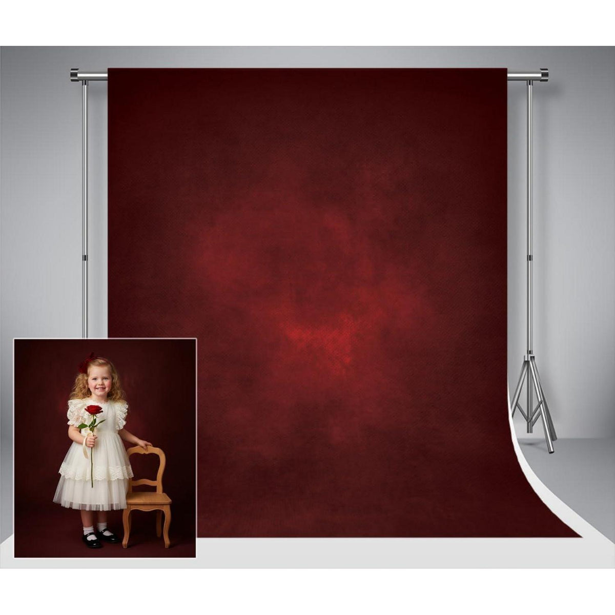 2x3m Fotohintergrund Rot Schwarz Farbverlauf Samt Textur
