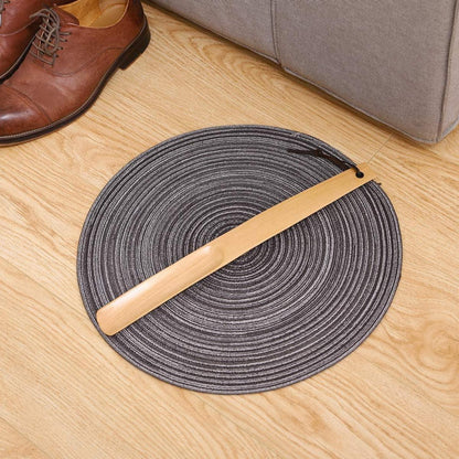 2er Pack Holz Schuhlöffel mit Seil für Mann Frau Kind in Lederoptik