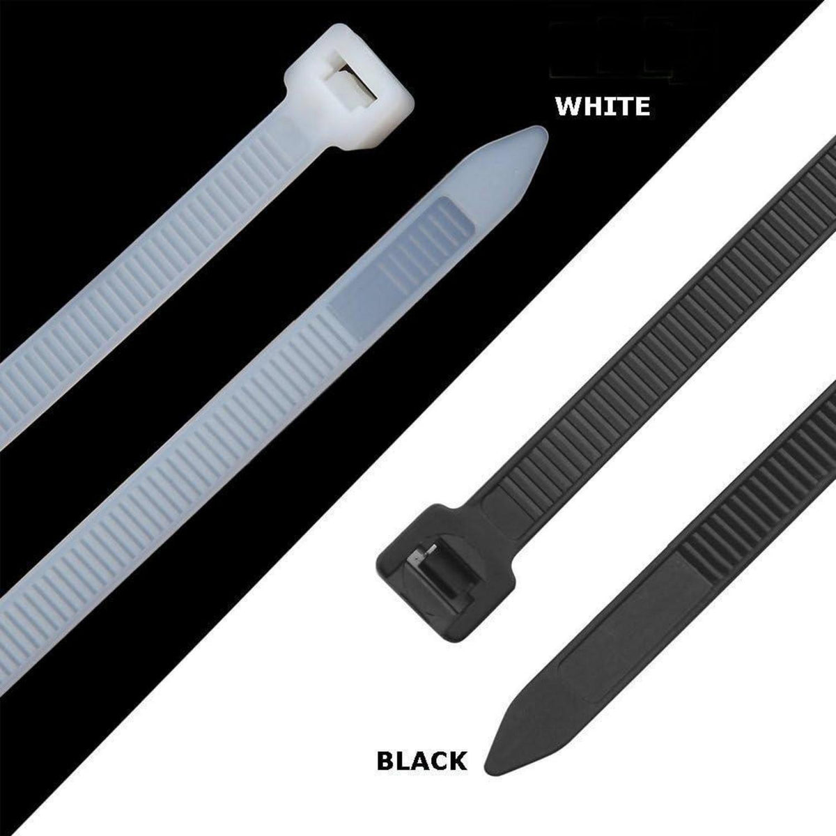 300mm Kabelbinder Schwarz 100er Pack – Nylon, UV-Beständig