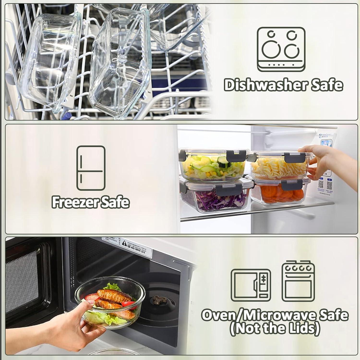 MCIRCO Glas-Frischhaltedosen 24 Stück - Glasbehälter für Küche und Restaurant